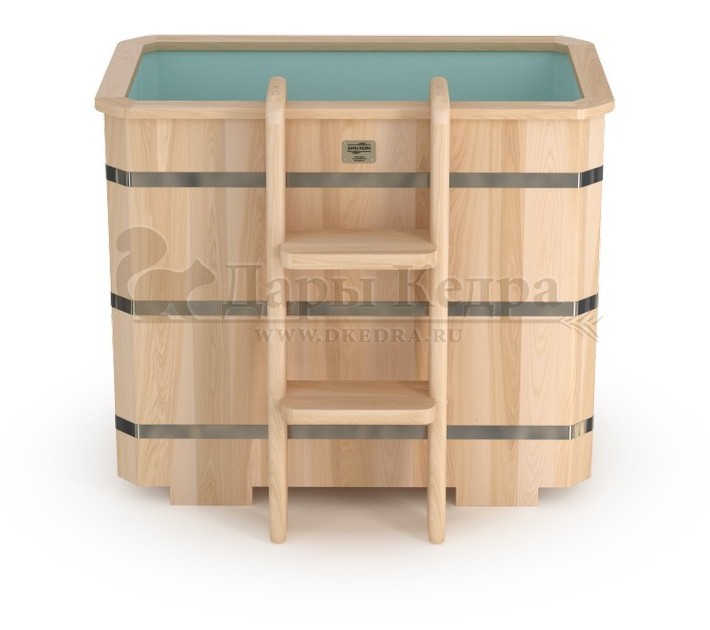 Купель прямоугольная из кедра с пластиковой вставкой Купель прямоугольная из кедра с пластиковой вставкой