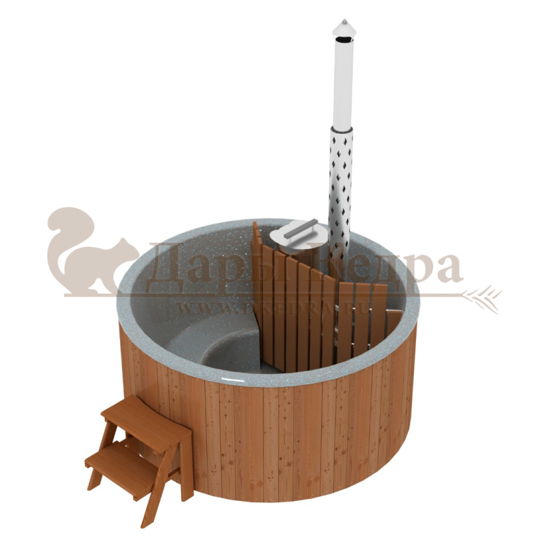 Финская круглая композитная купель с подогревом (с печкой)  «Премиум 220 30 квт» Финская круглая композитная купель с подогревом (с печкой)  «Премиум 220 30 квт»