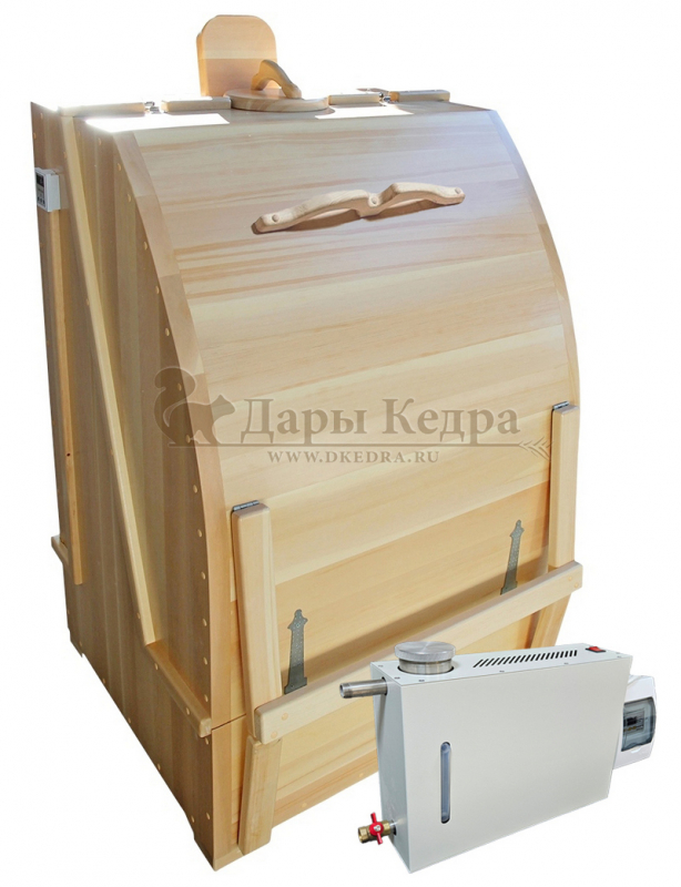 Готовый комплект «Двухрежимный»: кедровая бочка с парогенератором + био-защита изнутри и снаружи Готовый комплект «Двухрежимный»: кедровая бочка с парогенератором + био-защита изнутри и снаружи