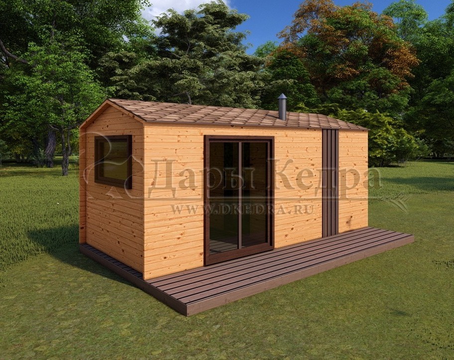 Каркасная баня Барн из кедра 5х2,3 м
