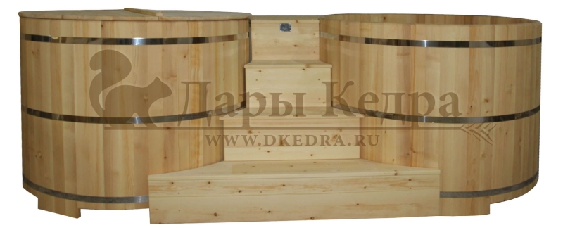 Двойная круглая купель для бани из кедра